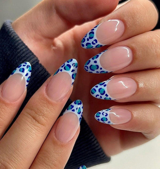 Handmade Press On Nails: Reusable, Glue Ons, Acrylic Gel, Almond Round Short, Hand-painted Custom