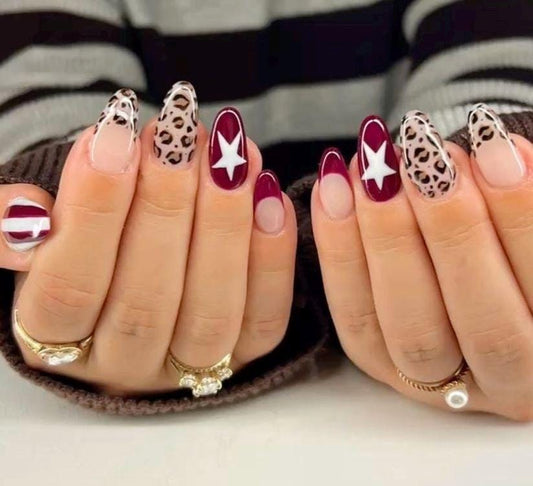 Handmade Press On Nails: Reusable, Glue Ons, Acrylic Gel, Almond Round Short, Handpainted Luxury