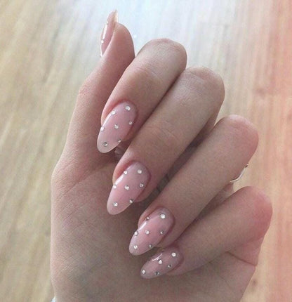 Handmade Press On Nails: Reusable, Glue Ons, Acrylic Gel, Almond Round Short, Hand-painted Custom