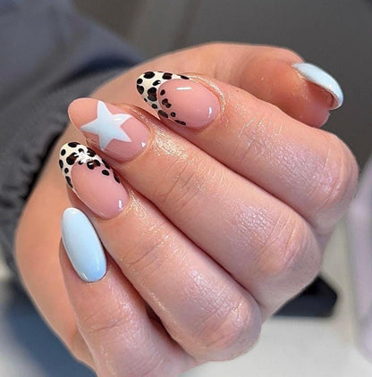 Handmade Press On Nails: Reusable, Glue Ons, Acrylic Gel, Almond Round Short, Handpainted Luxury