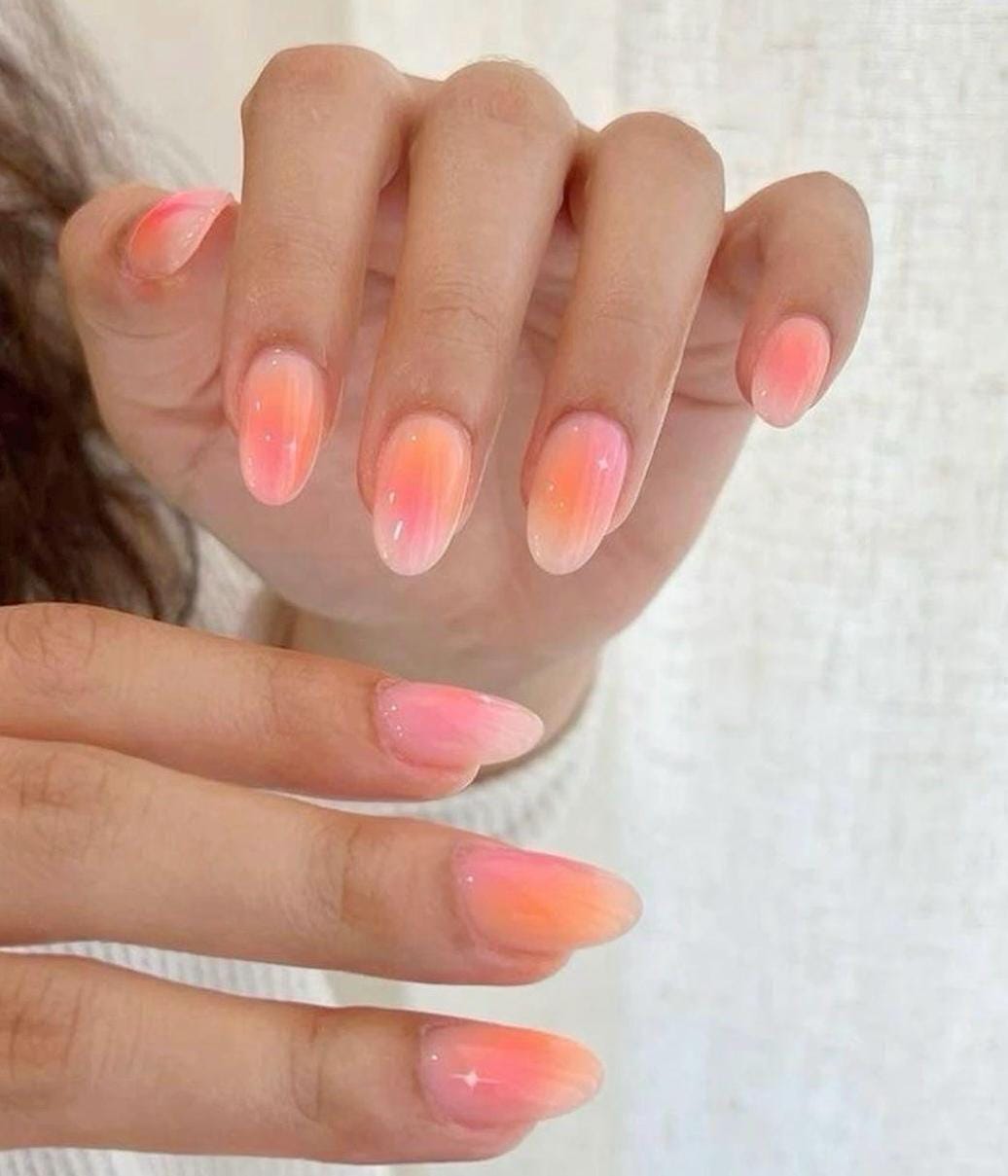 Handmade Press On Nails: Reusable, Glue Ons, Acrylic Gel, Almond Round Short, Hand-painted Custom