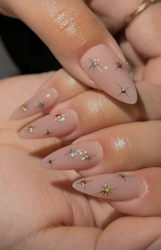 Handmade Press On Nails: Reusable, Glue Ons, Acrylic Gel, Almond Round Short, Hand-painted Custom